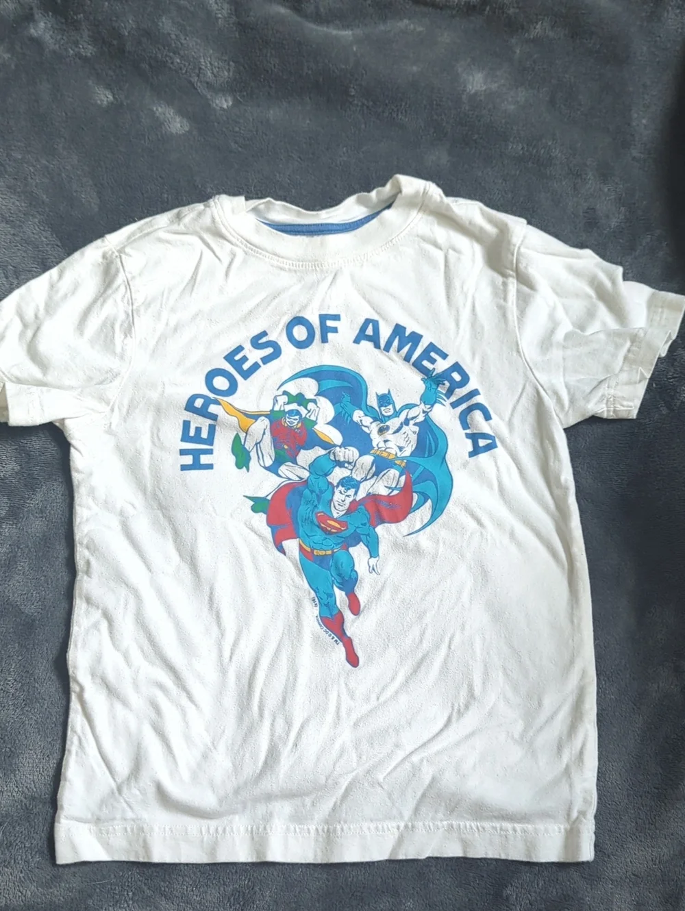 Boy's White 'Heroes of America' Graphic T-Shirt